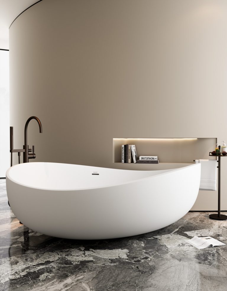 Simple Comfort, Customize Your Choice: Featured Artificial Stone Freestanding Bathtubs for Modern Bathroom Spaces