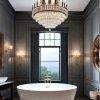 Palatial Bathing Aesthetics: A Dialogue Between Minimalist Round Tub and Grand Chandelier 29