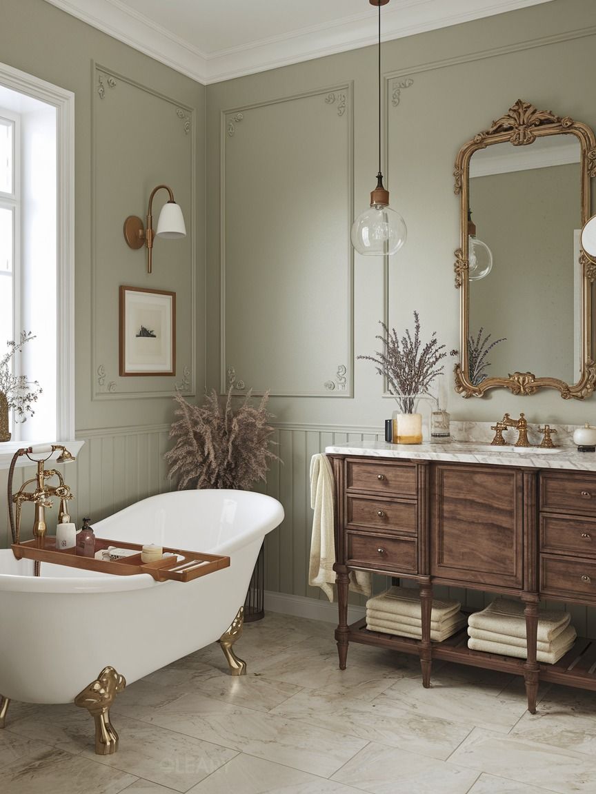 Bathtub, Bathroom Vanity