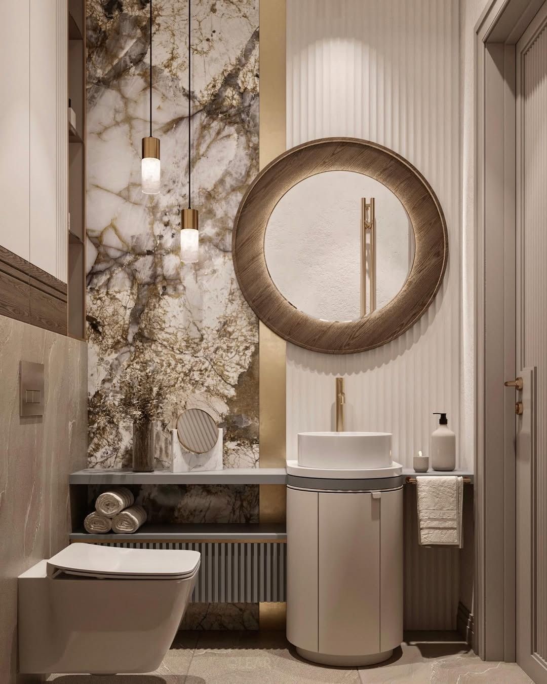 Bathroom Bliss: Pairing Durable Moisture-Proof Cabinets with Chic Separated Pedestal Sinks