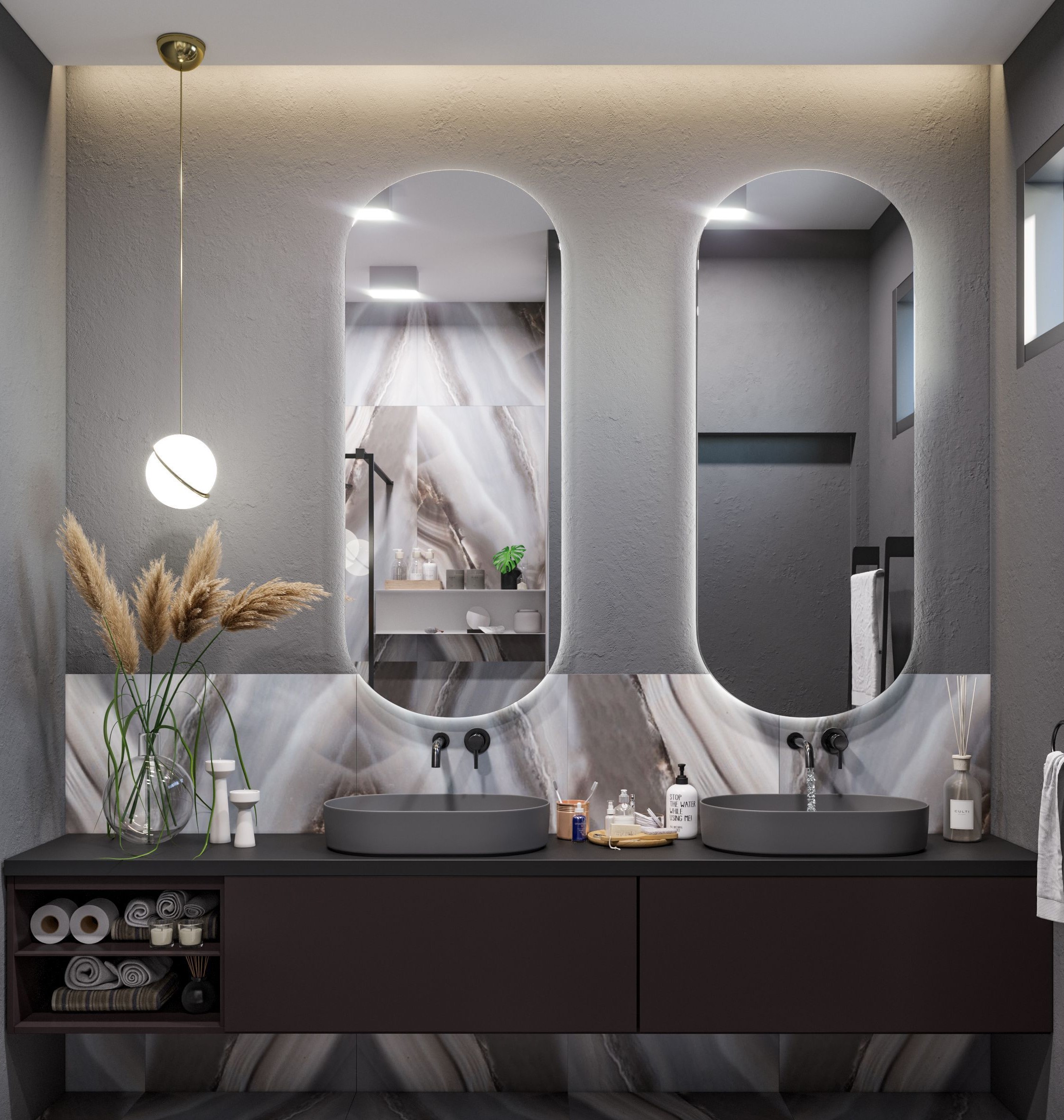 His & Hers Luxury: Designing the Perfect Master Bathroom with a Floating Double Vanity and LED Mirrors