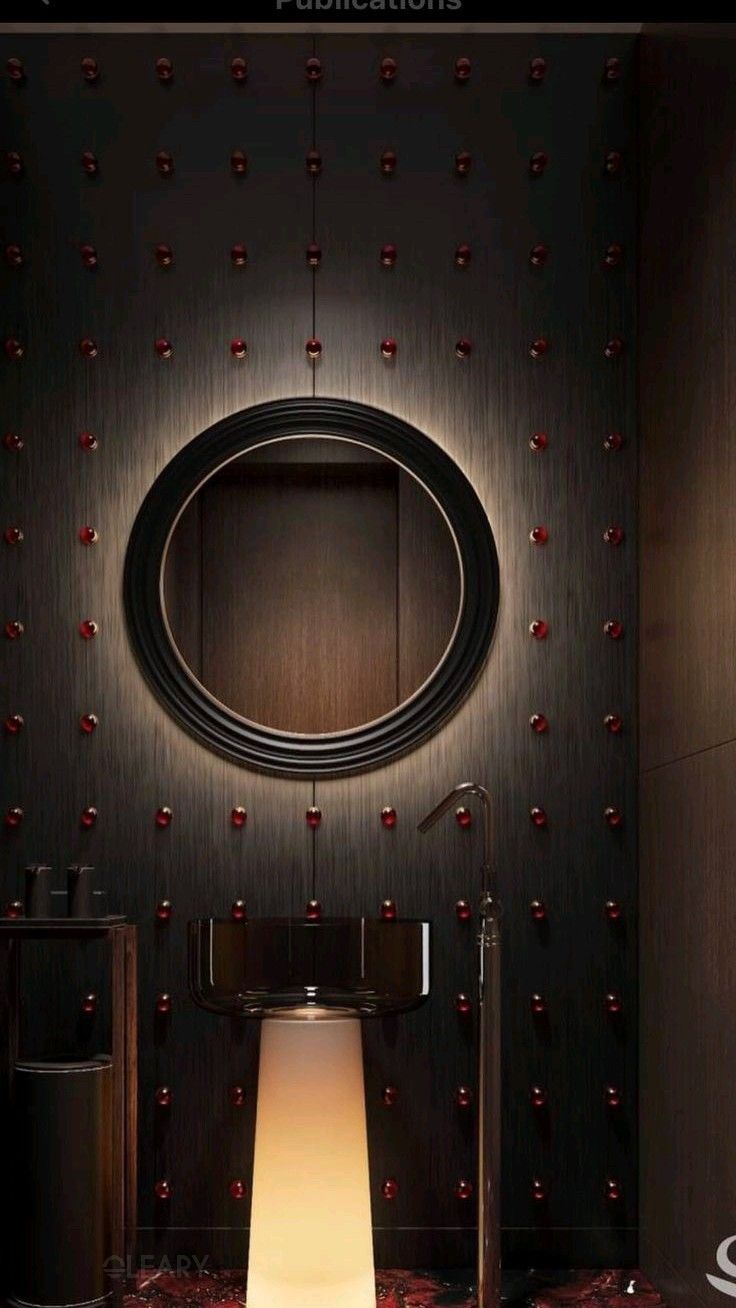 Enchanted Washrooms: Luminous Pedestal Sinks & Backlit Mirrors in Themed Luxury Bathrooms