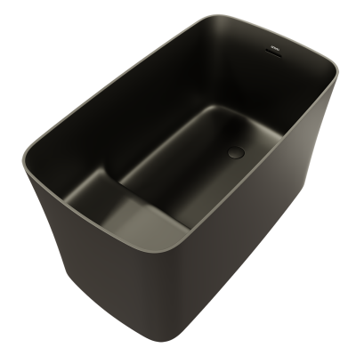 Matte Black Stone Resin Freestanding Bathtub